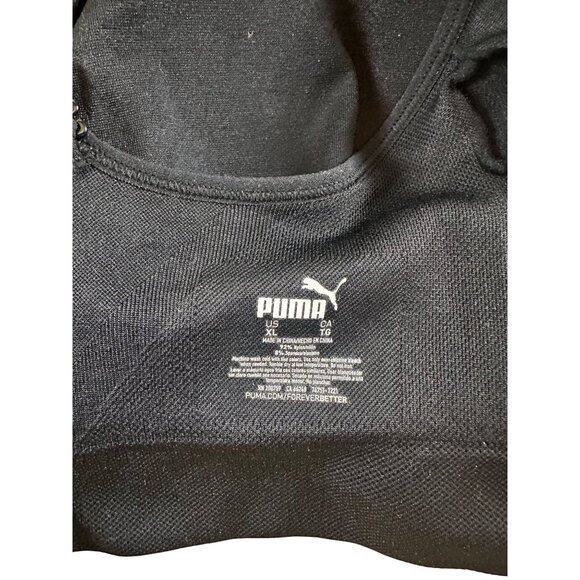 Puma XL Sports Bra Adjustable Straps V-Neck Lightweight Stretch Activewear BLK - Picture 12 of 12